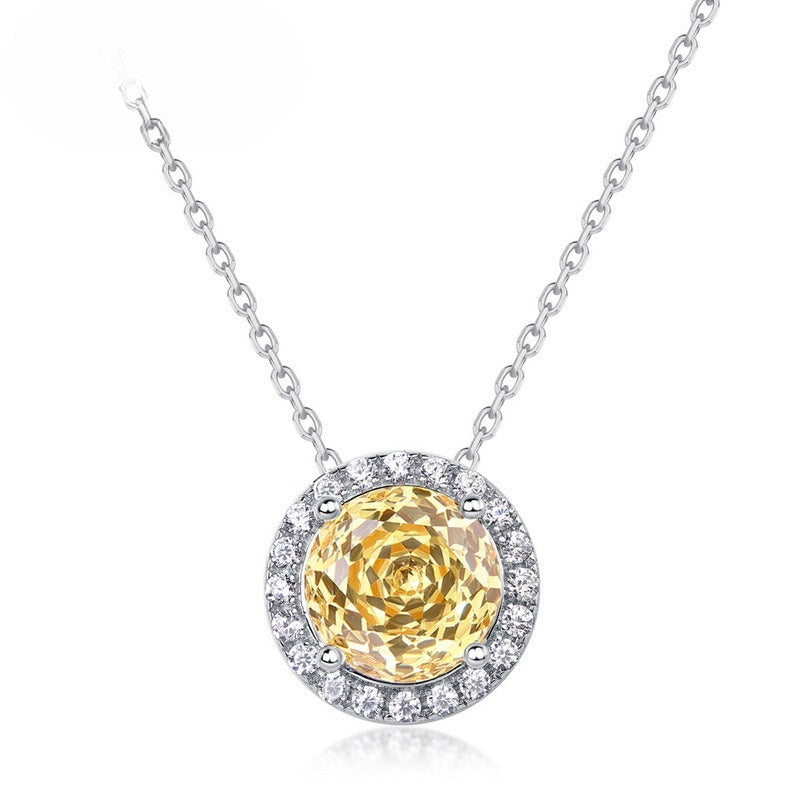 S925 Sterling Silver Gold-Plated Moss Agate Rose Necklace