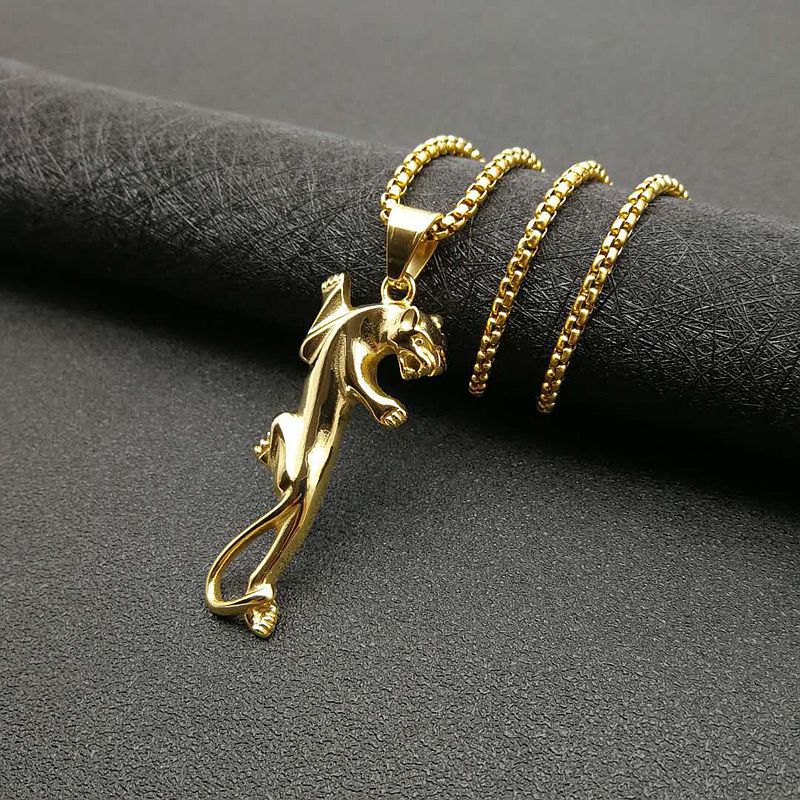Zircon Necklace – Statement Hip Hop Leopard Head Pendant