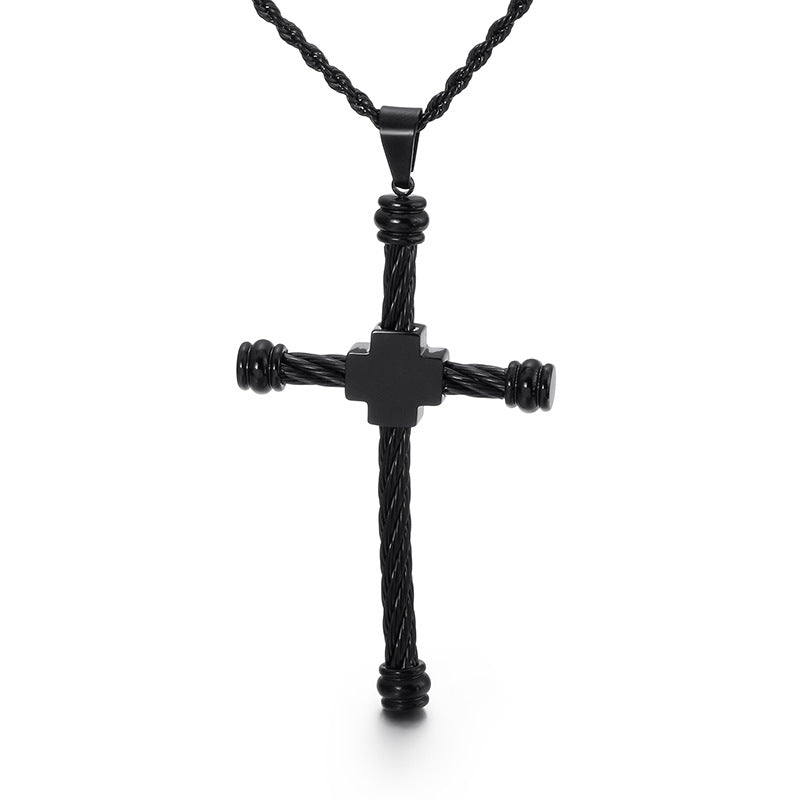 Believer's Cross Titanium Steel Men's Hip-Hop Pendant