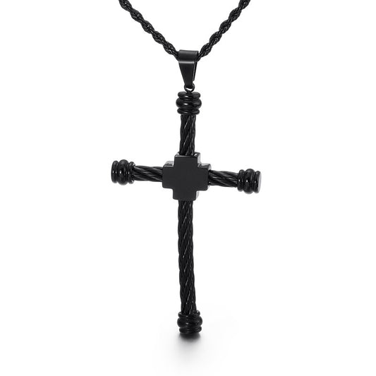 Believer's Cross Titanium Steel Men's Hip-Hop Pendant