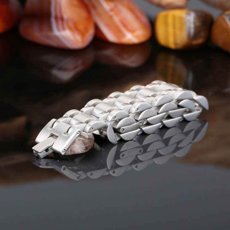 Korean Fashion Stainless Steel Men's Bracelet - Titanium Steel Jewelry for Everyday Wear