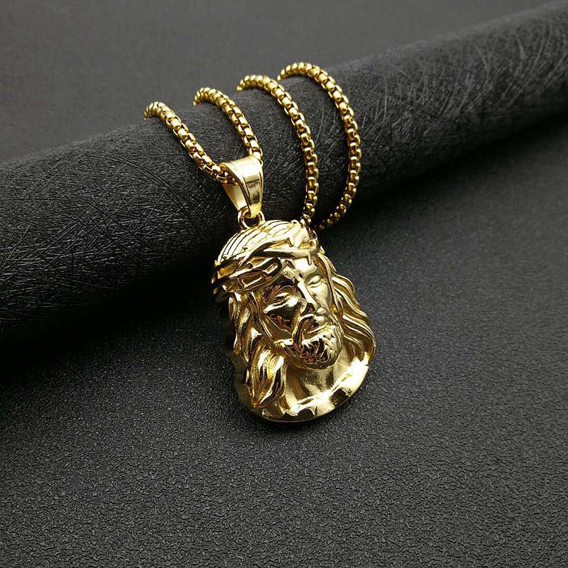 Steel Necklace - Statement Hip Hop Pendant Necklace With Gold-Plated Zircon For Everyday Streetwear