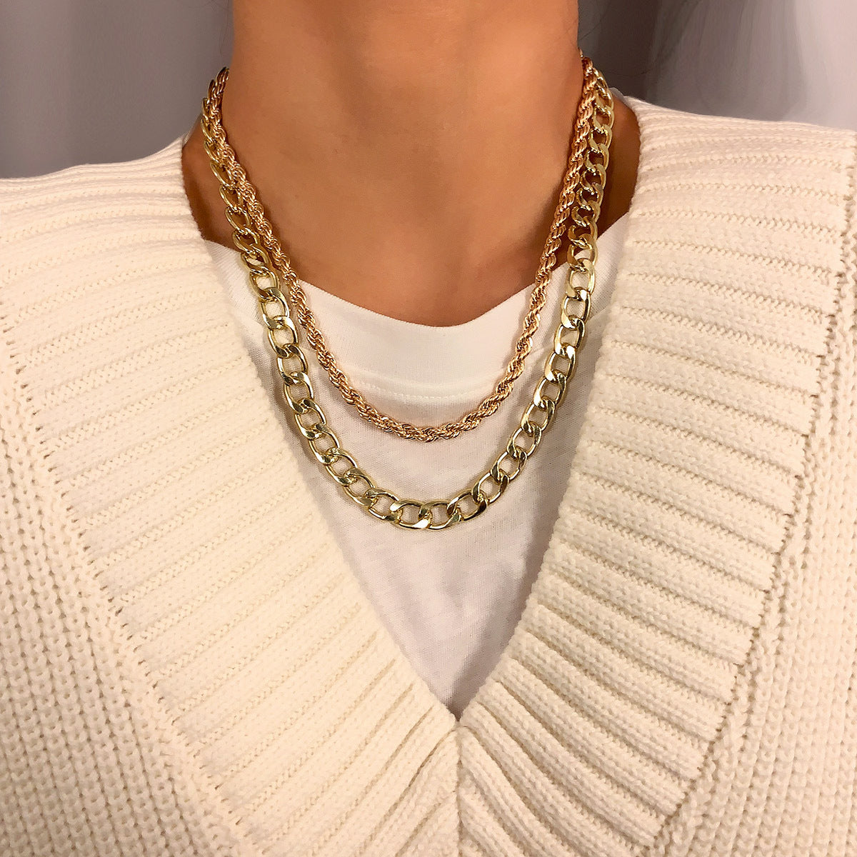 Planderful Vienna Verve Handmade Personalized Geometric Necklace For Women Versatile Mix And Match Chain