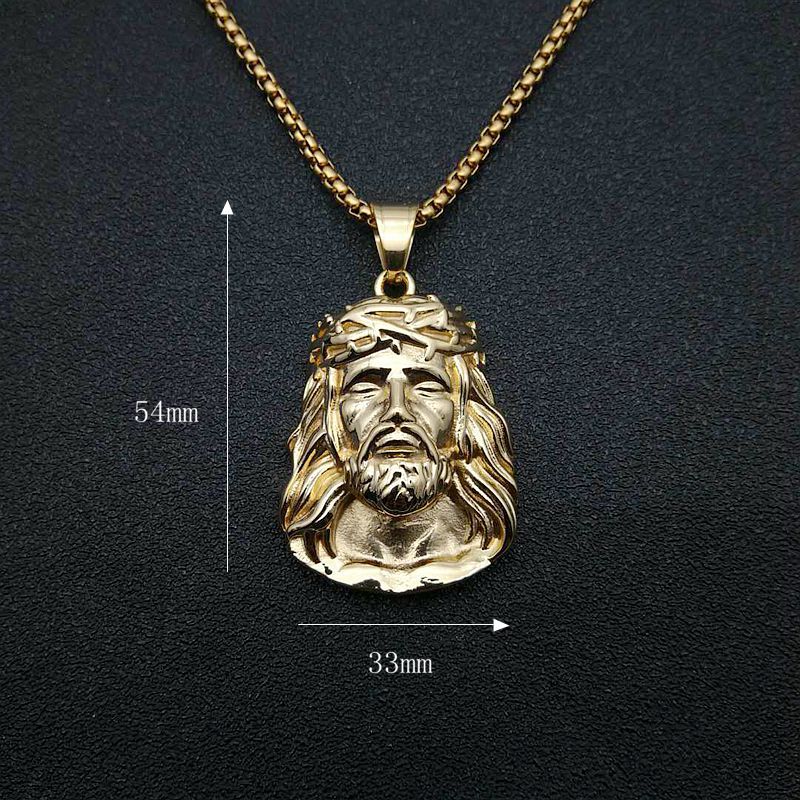 Steel Necklace - Statement Hip Hop Pendant Necklace With Gold-Plated Zircon For Everyday Streetwear