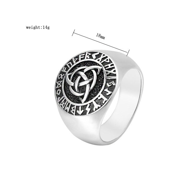 Planderful Everyday Genie Titanium Retro Viking Ring For Men And Unisex Personalized Protection Statement