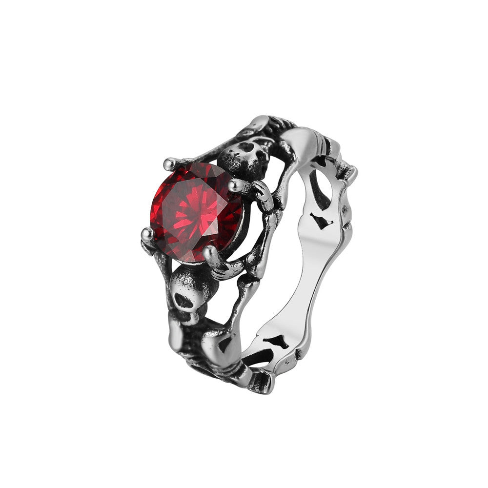 Zircon Skull Titanium Steel Ring