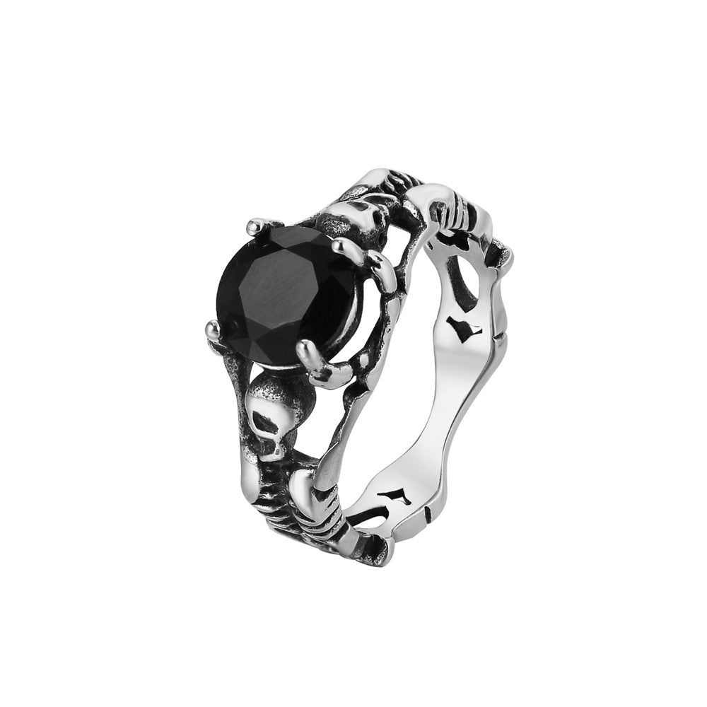 Zircon Skull Titanium Steel Ring