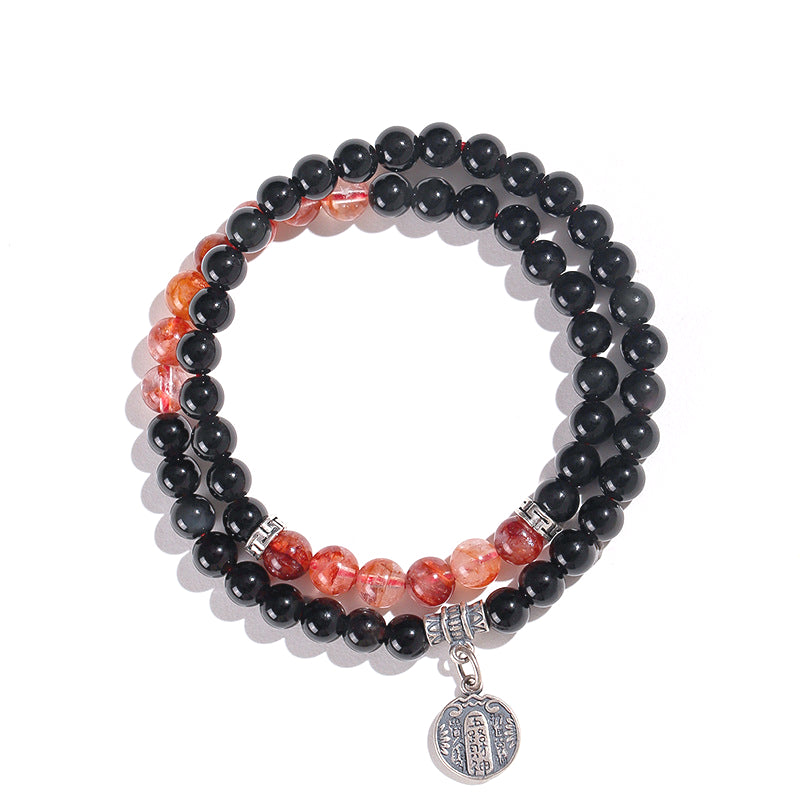 Planderful Fortune's Favor Bracelet – Elegant Obsidian Beaded Design