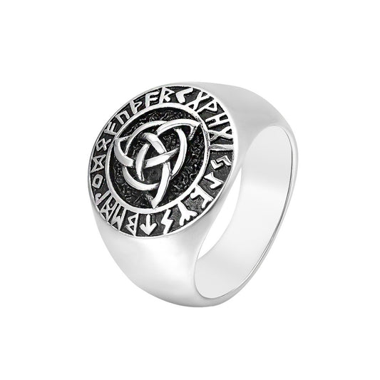 Planderful Everyday Genie Titanium Retro Viking Ring For Men And Unisex Personalized Protection Statement