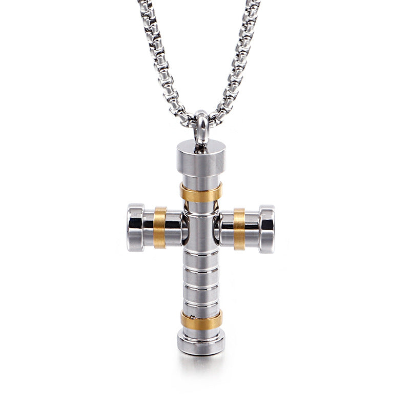 Stall Japan And South Korea Titanium Steel Cross Pendant, Boys Creative Necklace
