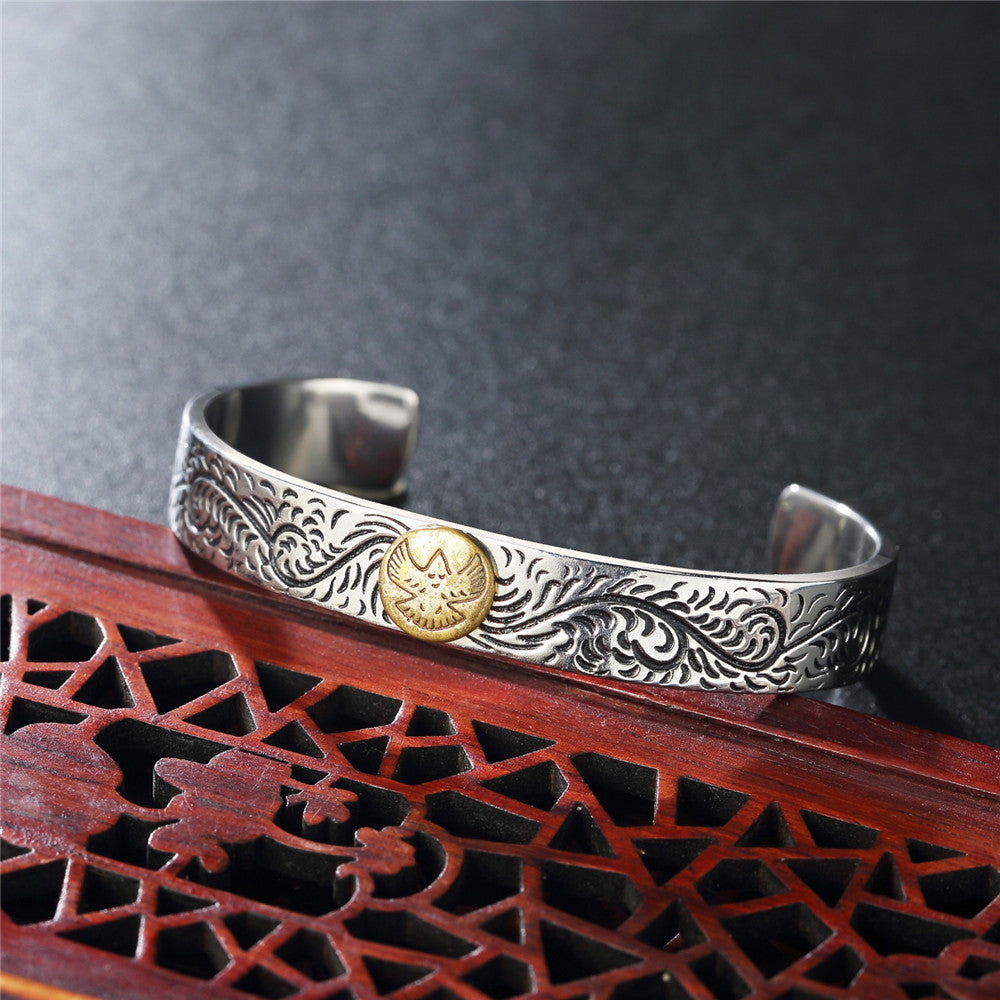 Takahashi Eagle Retro Titanium Steel Men's Bracelet - Wholesale Foreign Trade Jewelry