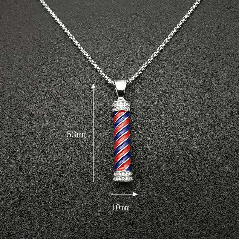 Planderful Everyday Genie Hip Hop Necklace Titanium Steel Gold Plated Zircon Pendant For Men And Women