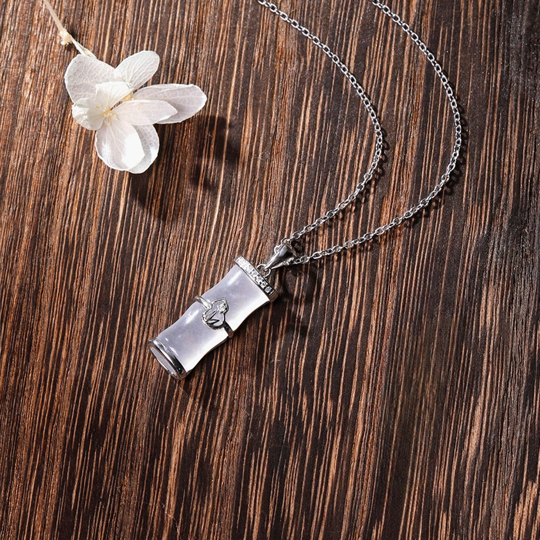 Sterling Silver Bamboo Leaf Necklace