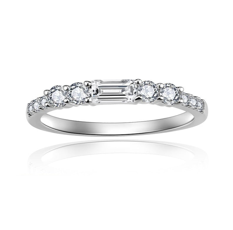 Planderful Moissanite Ring For Women S925 Silver Main Stone