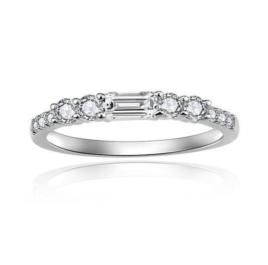 Planderful Moissanite Ring For Women S925 Silver Main Stone