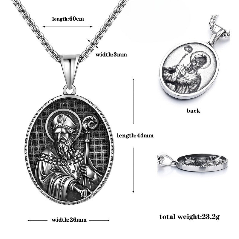 Vintage Holy Stainless Steel Men's Pendant Necklace