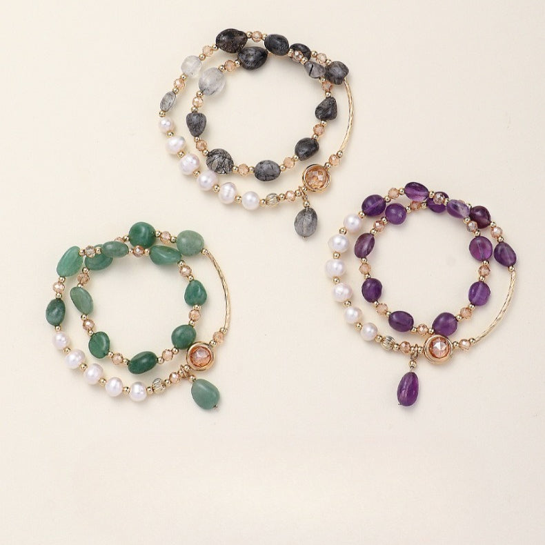 Freshwater Pearl Amethyst Jade Bracelet