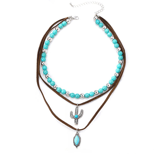 Planderful Vienna Verve Necklace – Bohemian Ethnic Style with Turquoise Beads