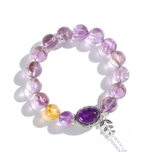 Planderful Fortune's Favor Bracelet – Elegant Double Leaf Tassel Design with Freshwater Pearls