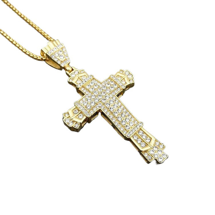 Zircon Necklace – Statement Cross Pendant