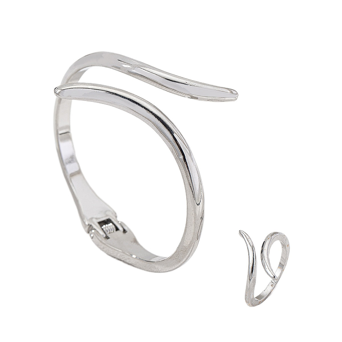 Silver Bracelet and Ring Set for Daily Casual Wear