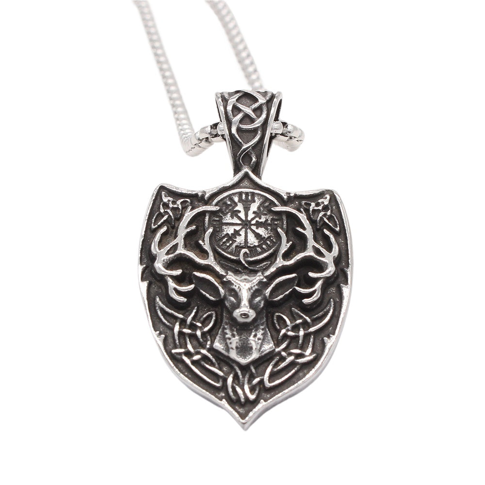 Elk Pendant Titanium Steel For Unisex Style Bold Retro Statement Planderful Everyday Genie