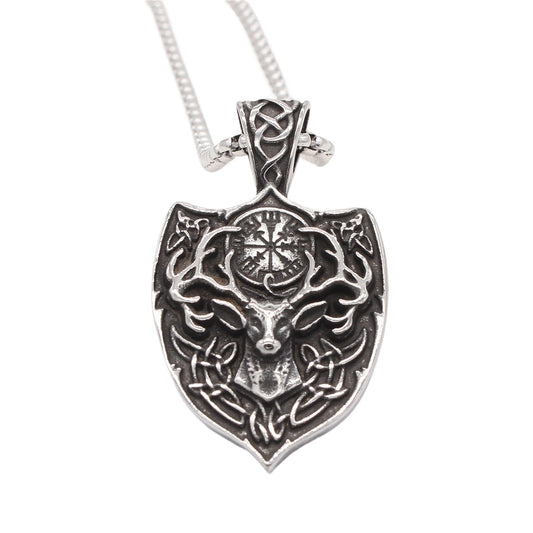 Elk Pendant Titanium Steel For Unisex Style Bold Retro Statement Planderful Everyday Genie