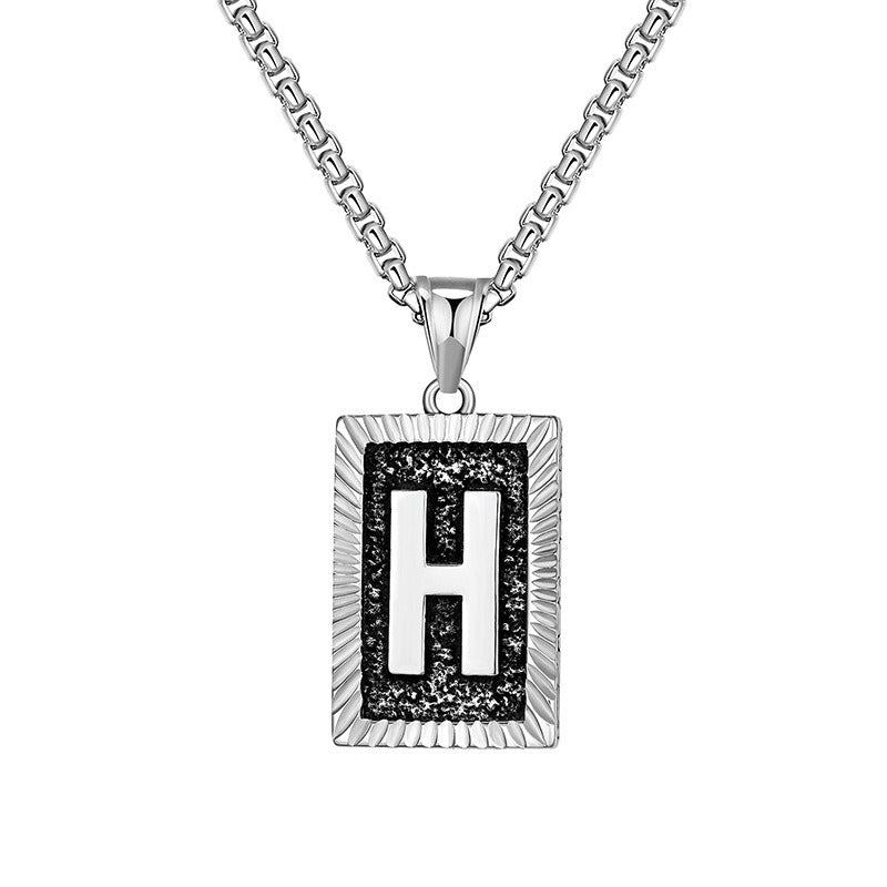 Steel Necklace – Dainty Brand Letter Pendant For Hip Hop Street Style Chain By Planderful