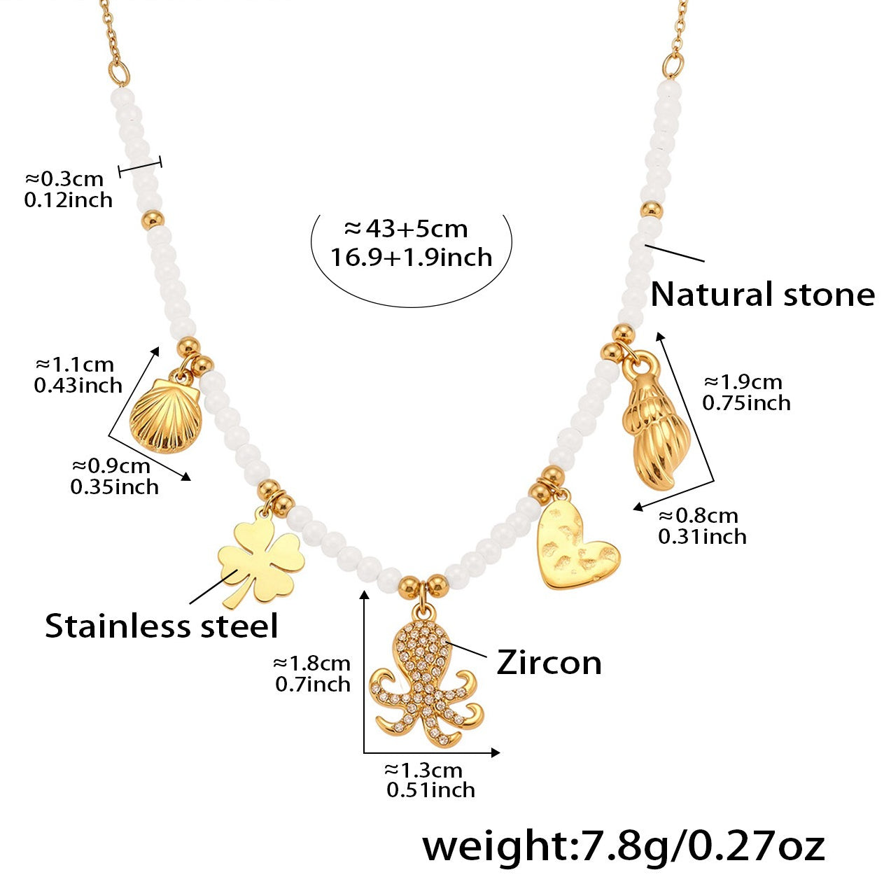 Planderful Ocean Octopus Pendant Necklace Zirconium Women