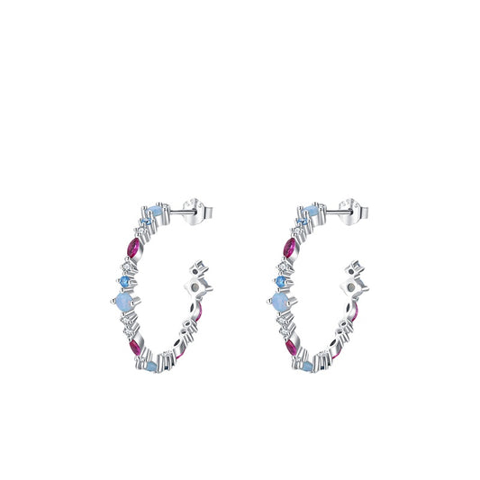 Elegant S925 Pure Silver Zircon Earrings for Women - Korean Style