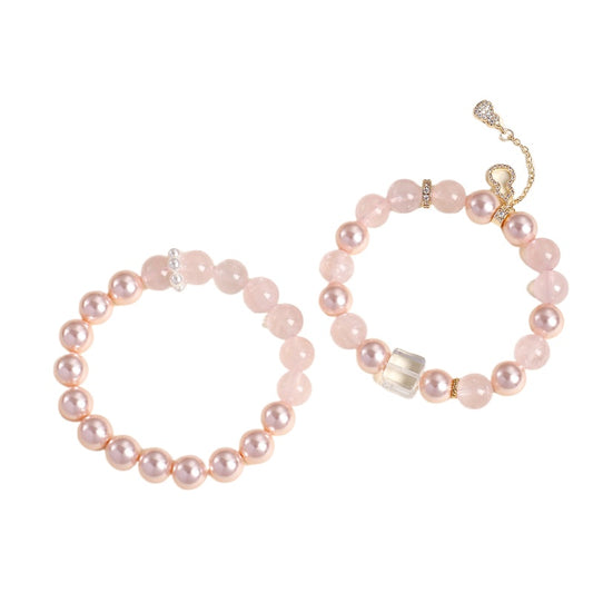 Rose Quartz Pearl Crystal Bracelet