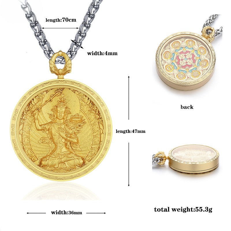 Steel Necklace – Luxury Bodhisattva Zodiac Pendant