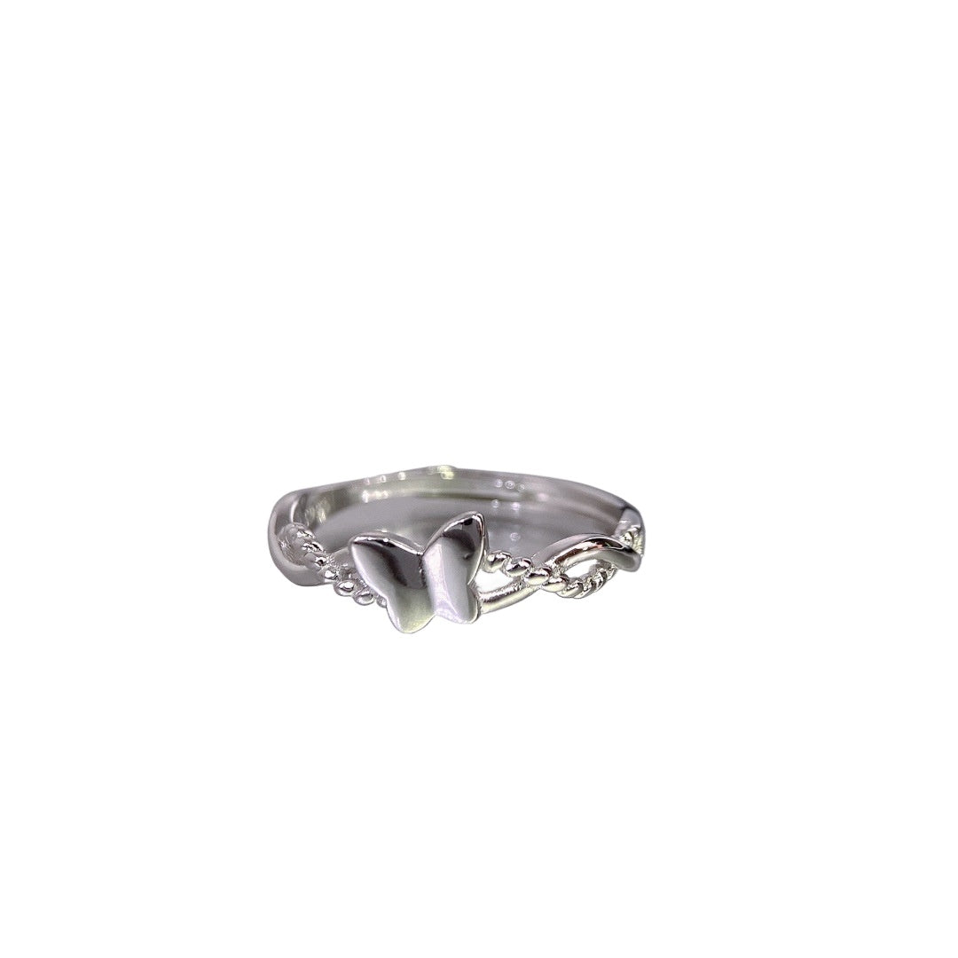 Planderful Everyday Genie Ring – Personalized Silver Butterfly and Cross Design