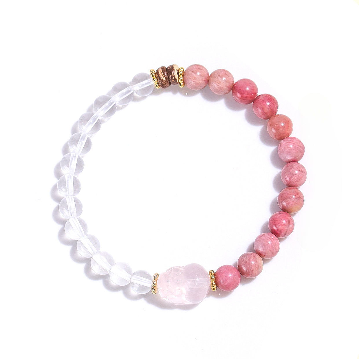 Planderful Fortune's Favor Bracelet – Elegant Natural Rose Stone Design