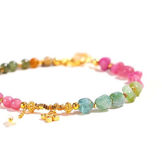 Planderful Fortune's Favor Bracelet – Vibrant Tourmaline and Pearl Design