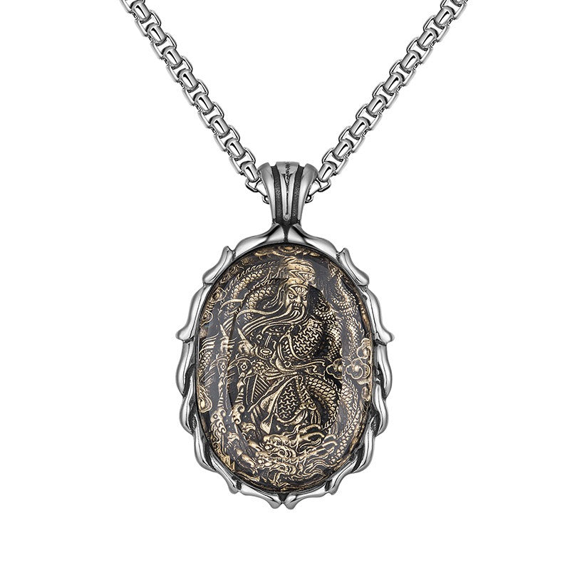 Steel Necklace – Vintage Buddha Pendant For Men