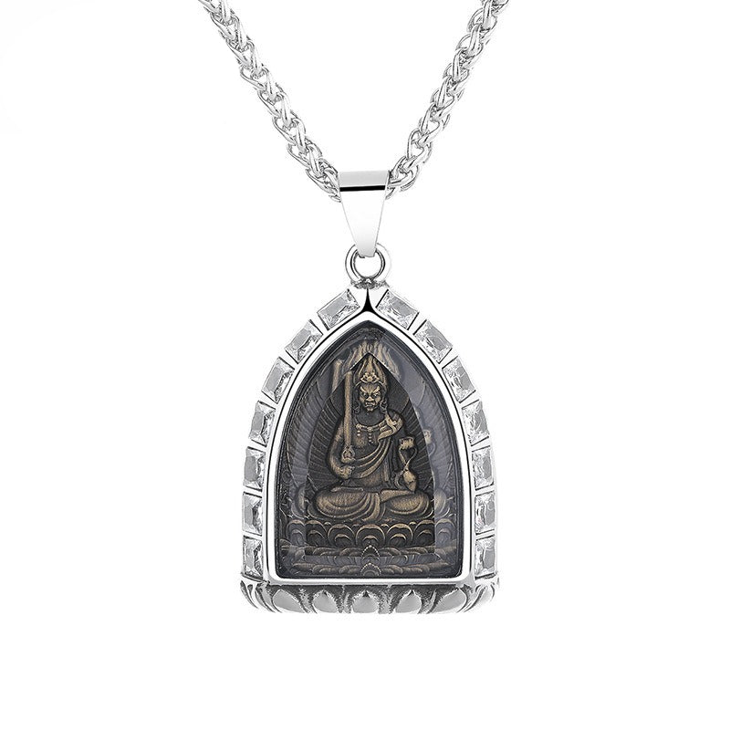 Zircon Necklace – Elegant Eight-Sign Zodiac Buddha Pendant