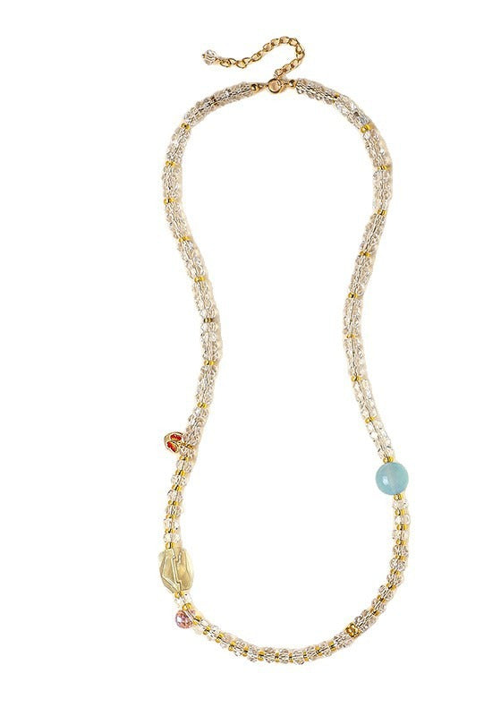 925 Sterling Silver Aquamarine Crystal Necklace