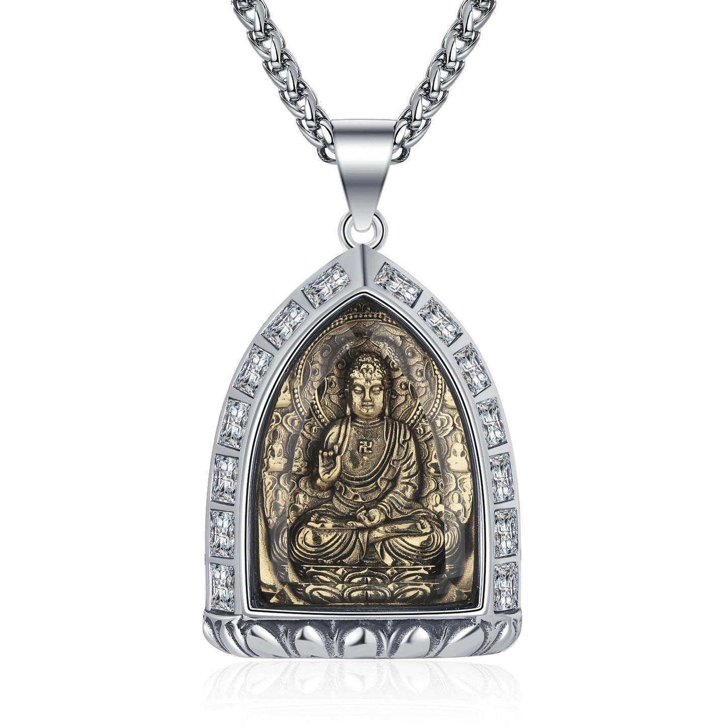 Steel Necklace – Elegant Chinese Buddha Style