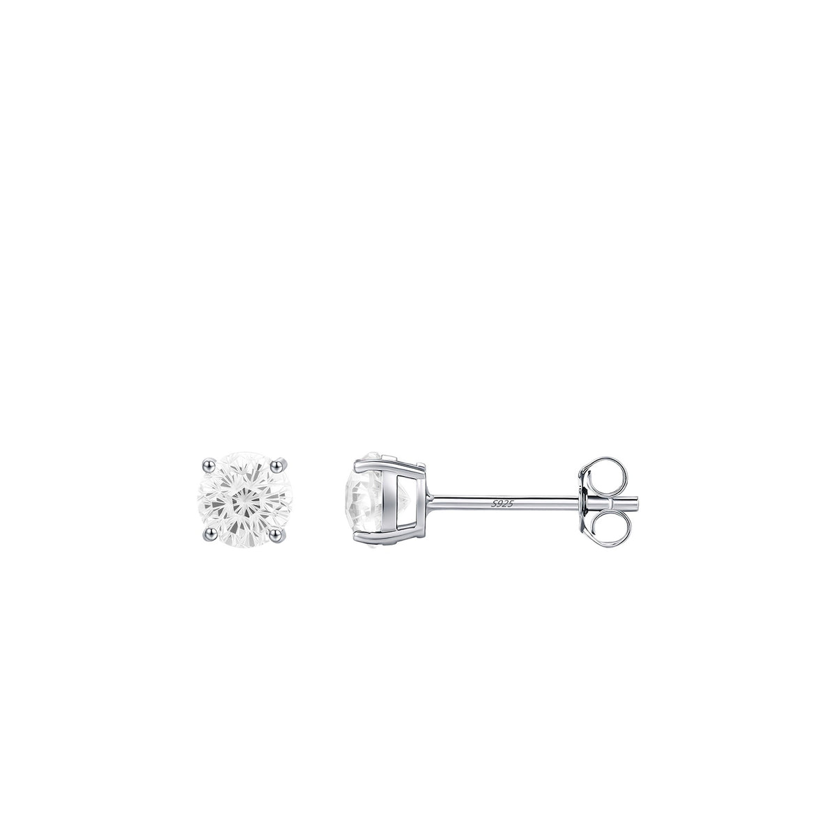 925 Sterling Silver Fireworks-Cut Stud Earrings