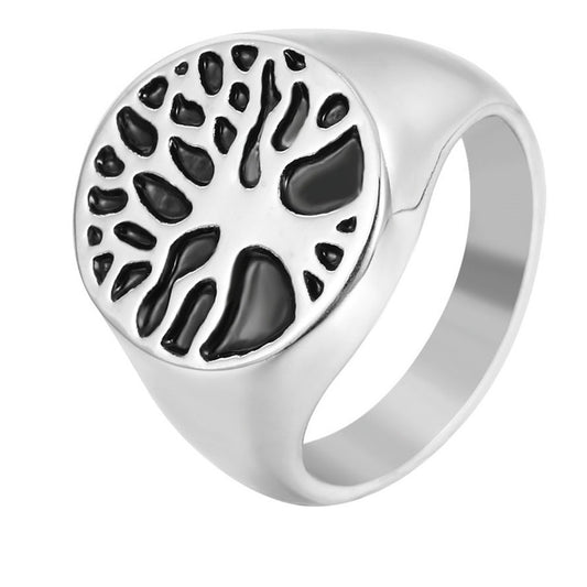 Hope Tree Ring: European and American Vintage Titanium Steel Jewelry