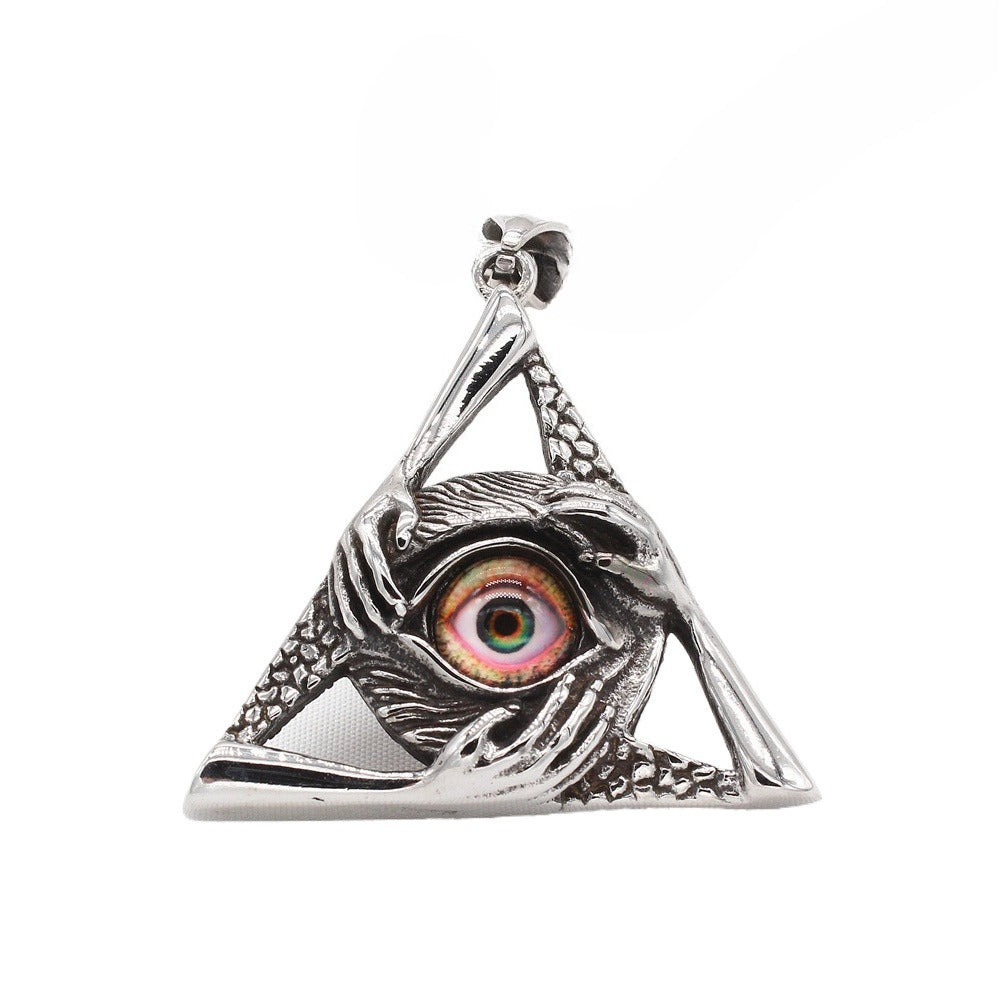 All Seeing Eye Freemason Pyramid Pendant Titanium Steel Durable Unisex Necklace By Planderful For Men And Style Seekers