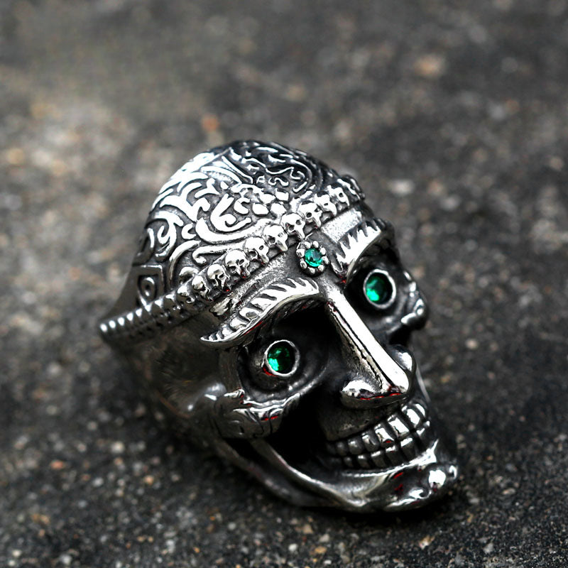 Punk-Inspired Dominant Skull Titanium Steel Ring for Men – Wholesale Stainless Steel Gemstone Ring