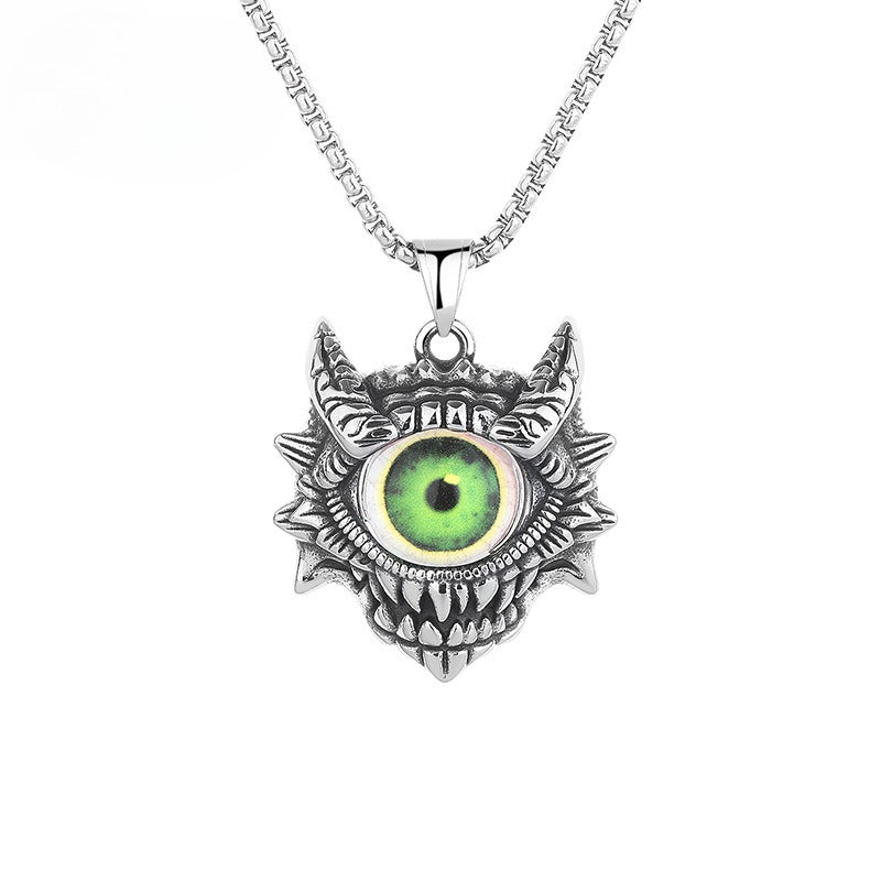 Steel Necklace - Vintage Turkish Eye Design