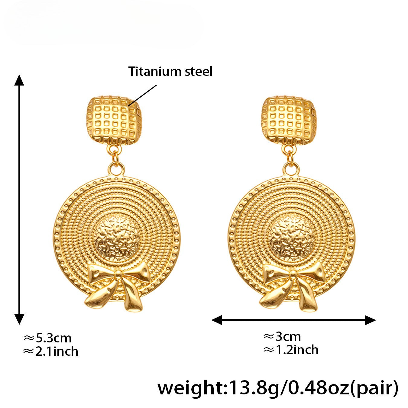 Planderful Eco Friendly Bow Top Hat Fringed Earrings