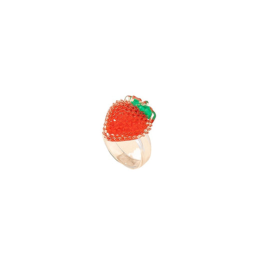 Strawberry Delight Resin Ring - Trendy Amazon Jewelry Piece