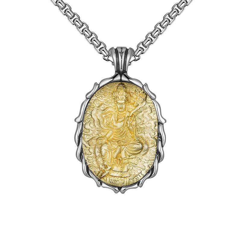 Stainless Steel Necklace – Statement Buddha Pendant For Men