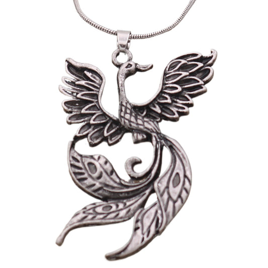Viking Fire Phoenix Vintage Bird Necklace - Norse Legacy Collection
