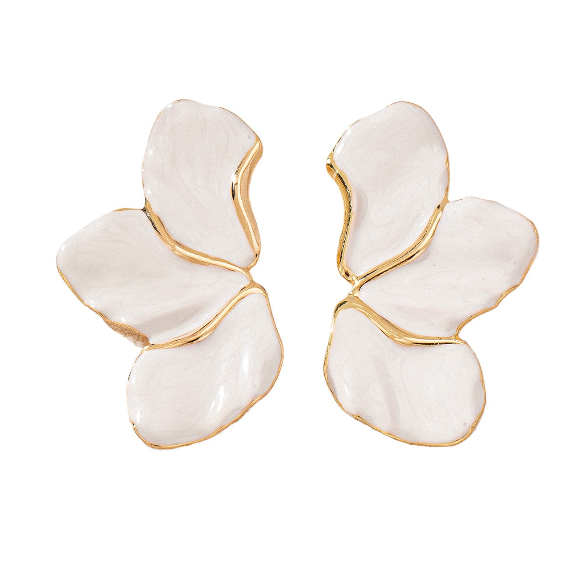 Planderful Vienna Verve Earrings – Elegant Oil-Dripping Metal Petal Design