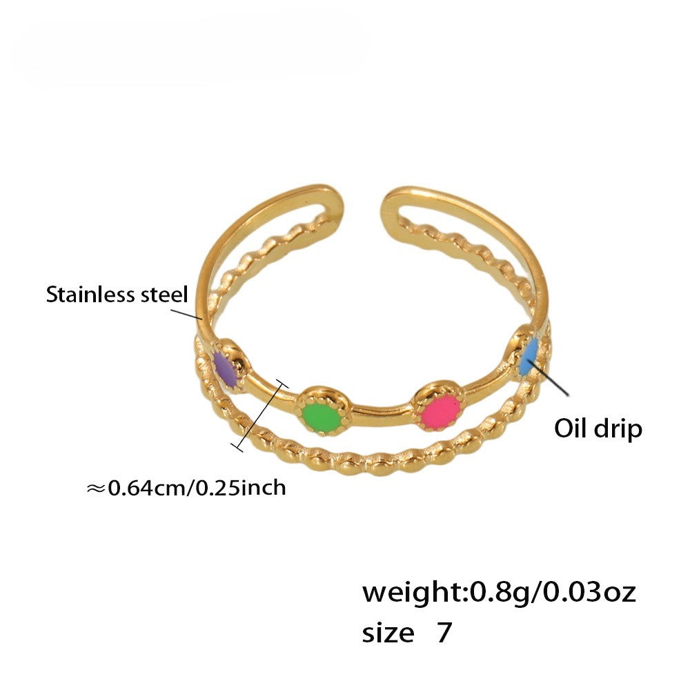 Planderful Dopamine Drip Devils Eye Bracelet Ring Set Women